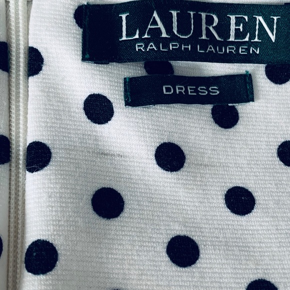 Lauren Ralph Lauren White/Black Polka Dot Dress 10 - Picture 8 of 10